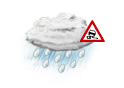 starker Sprühregen, gefrierend
