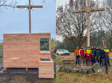Ein neues Gipfelkreuz aus Westerwlder Eiche ziert den Hebeberg