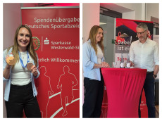 Olympia-Star "Jacka" Pfeifer war Gast bei der Sportehrung der Sparkasse Westerwald-Sieg