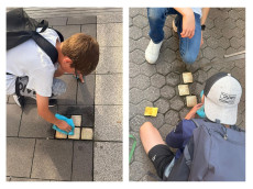 Kinzing-Schule reinigt Stolpersteine als Zeichen gegen das Vergessen