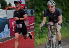Maik Kramer vom LT Puderbach trotzt widrigen Bedingungen beim Schlosstriathlon