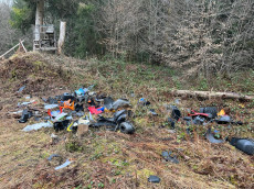 Illegale M�llentsorgung im Wald von Birken-Honigsessen: Autoteile entdeckt
