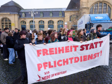 Proteste gegen Wehrdienst-Plne in Rheinland-Pfalz