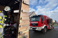 Schuppenbrand in Gebhardshain: Feuerwehr im Einsatz