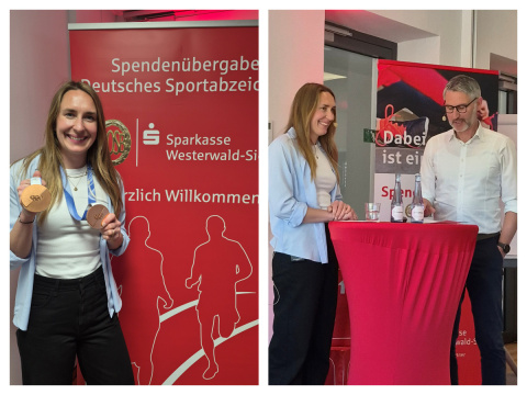 Olympia-Star "Jacka" Pfeifer war Gast bei der Sportehrung der Sparkasse Westerwald-Sieg