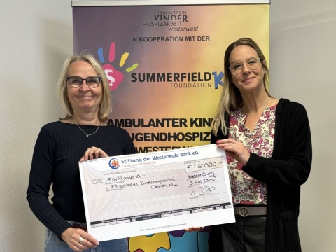 Engagement fr das Wohl kranker Kinder und Jugendlicher: Westerwald Bank stiftet 5.000 Euro