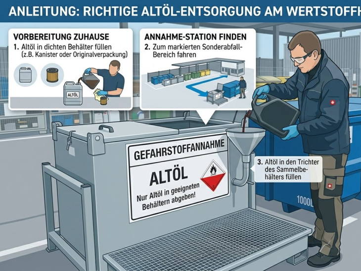 Altöl umweltgerecht sowie kostenfrei entsorgen