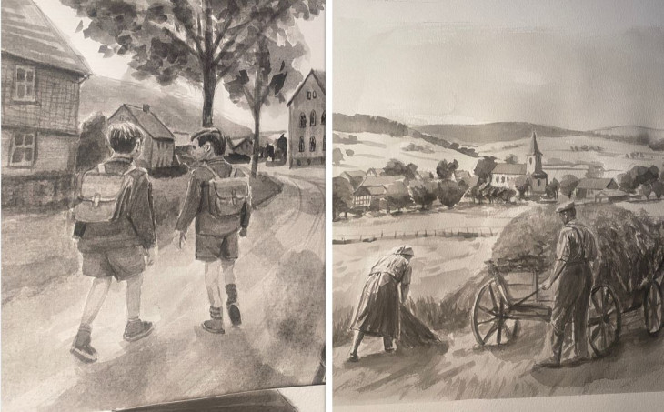 Aquarellserie ber das Leben im Westerwald: Knstlerischer Blick auf vergangene Zeiten
