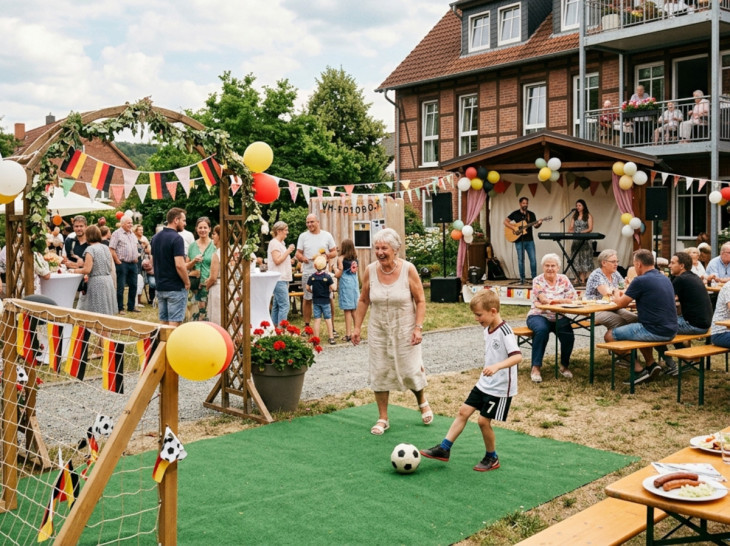 Sommerfest im Seniorendorf Stegelchen: Fußball-WM trifft auf geselliges Beisammensein