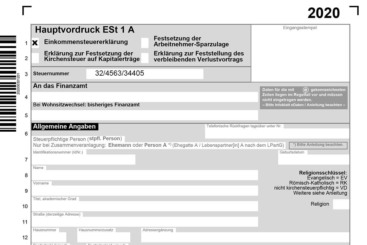 Steuererklrung fr 2020 - Frhzeitige Abgabe empfohlen