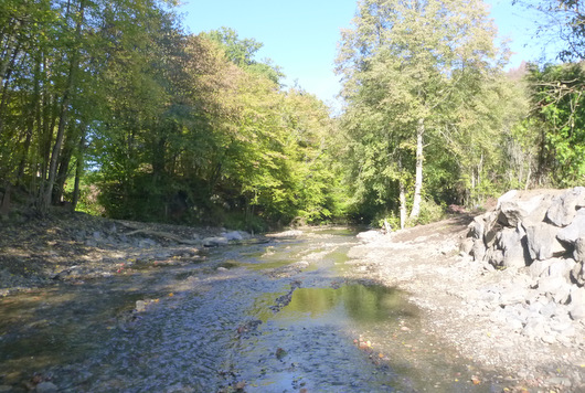 Aktuell ist der Rckbau des Wehrs Grnebach in der Heller im Landkreis Altenkirchen erfolgreich abgeschlossen. (Foto: SGD Nord) 