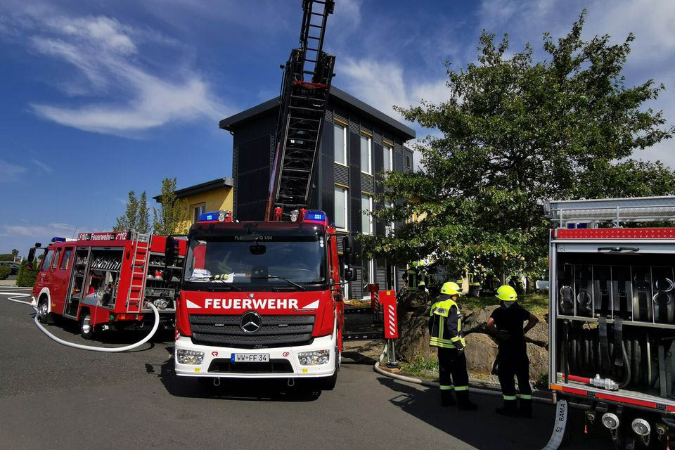 Brand in einer Firma im Gewerbepark West in Bad Marienberg