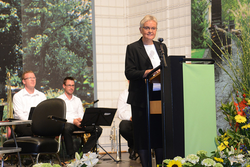 Hielt bei Festkommers 125 Jahre Verkehrsverein Waldbreitbach eine beeindruckende Rede: Die Generaloberin der Waldbreitbacher Franziskanerinnen, Schwester Edith Maria Magar. Fotos: Ulla Bergob
