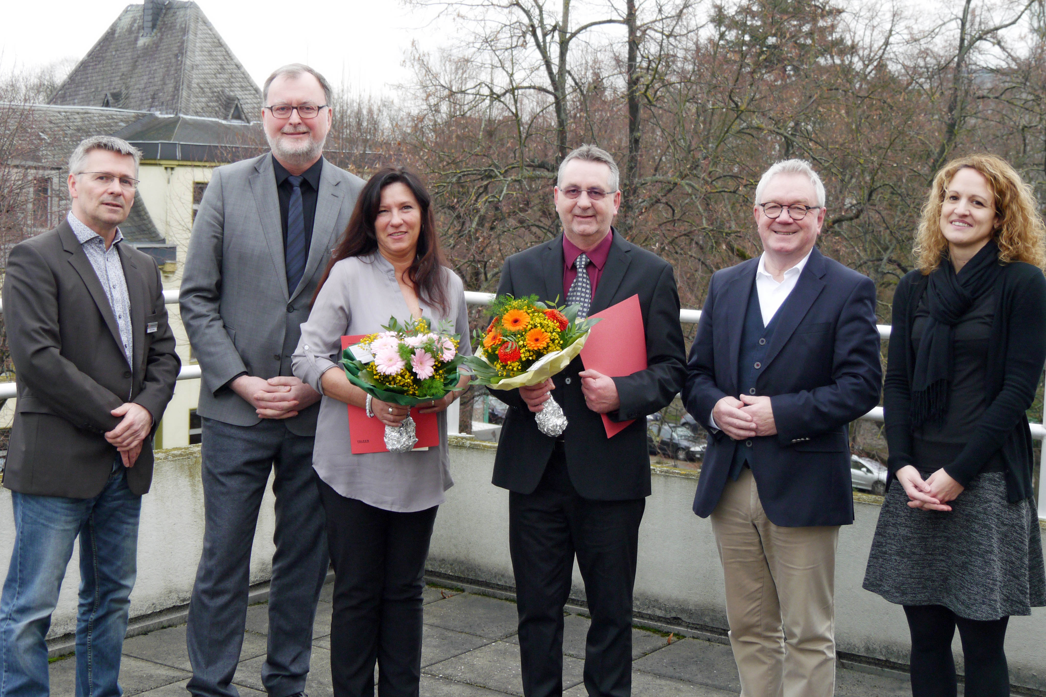 Von links: Ulrich Debus (Teamleiter Arbeitgeberservice), Karl-Ernst Starfeld, Brbel Giesler, Dirk Grnewald, Alois Mller, Jasmin Ballweg (Personalrat Jobcenter Neuwied) Foto: Agentur fr Arbeit