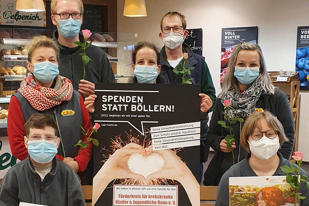 CAP-Markt-Kunden spenden 350 Euro fr krebskranke Kinder