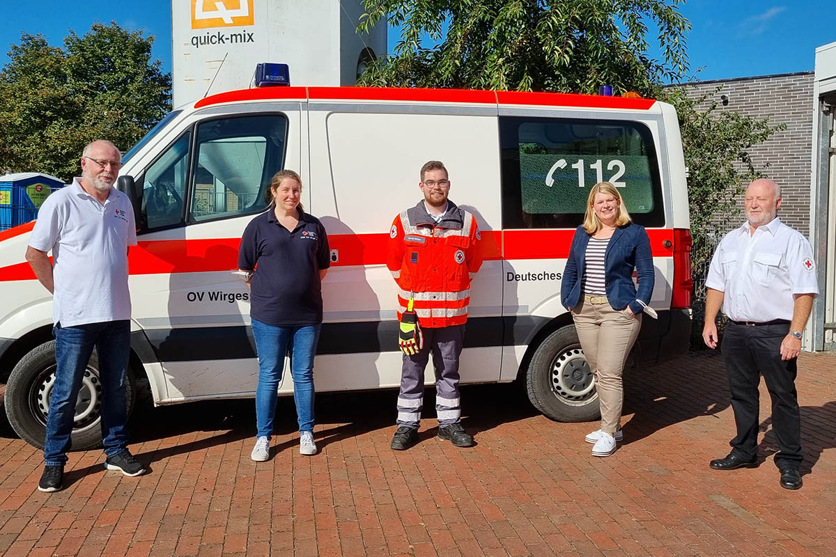 DRK Wirges 1. Vorsitzender Walter Gilles, Helfer Karl-Heinz Uhrmann, Rettungssanitter Yannik Mller, Schriftfhrerin und Rettungssanitterin Sandra Gielsdorf. Foto: privat