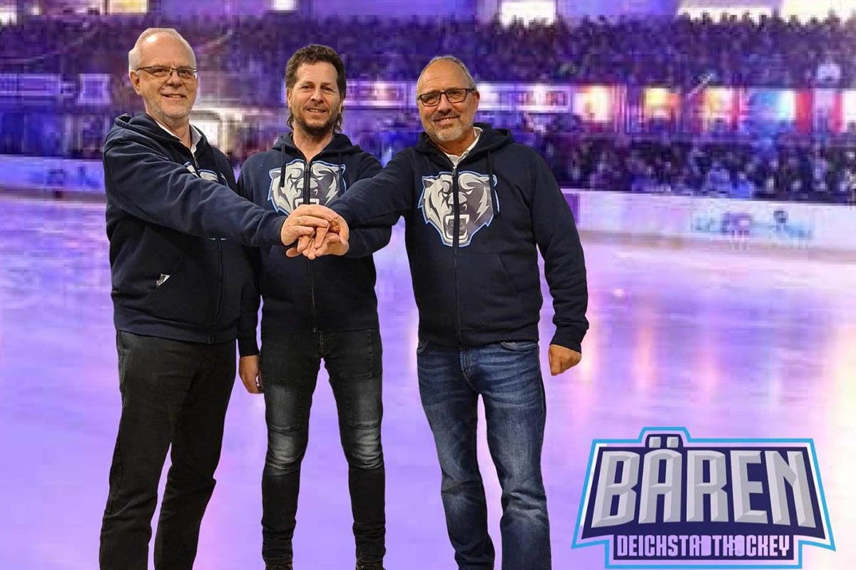 Uli Gnster (Bildmitte) wurde als EHC-Vorsitzender wiedergewhlt. Michael Fergen (links) und Burkhard Weller (rechts) zhlen als Kassierer und Geschftsfhrer beziehungsweise 2. Vorsitzender neu dem Vorstand an. Foto: Verein