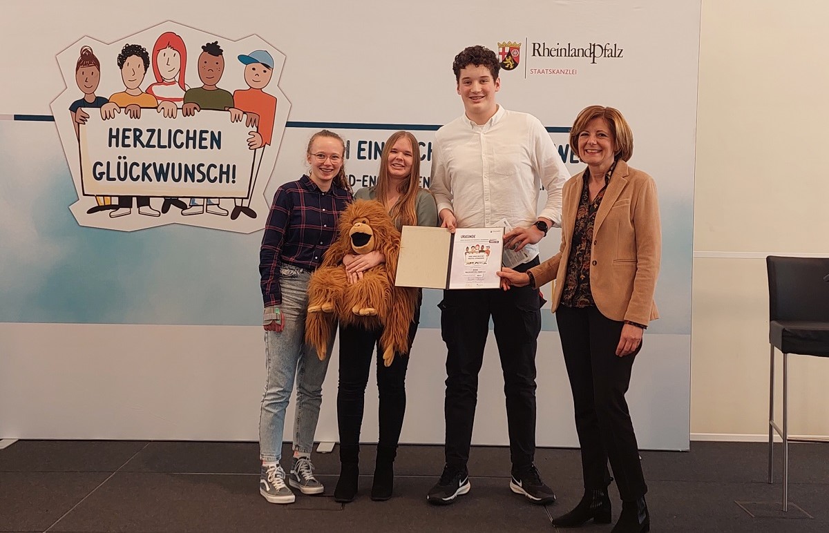 Malu Dreyer zeichnet drittes WTG-Team in Folge mit dem Jugend-Engagementpreis aus