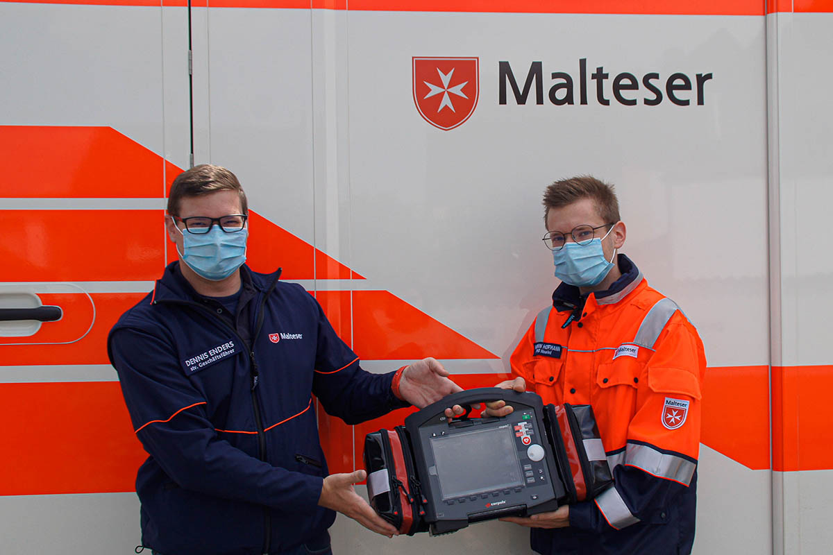 Malteser Neuwied: Spende ermglicht Beschaffung eines neuen Defibrillators