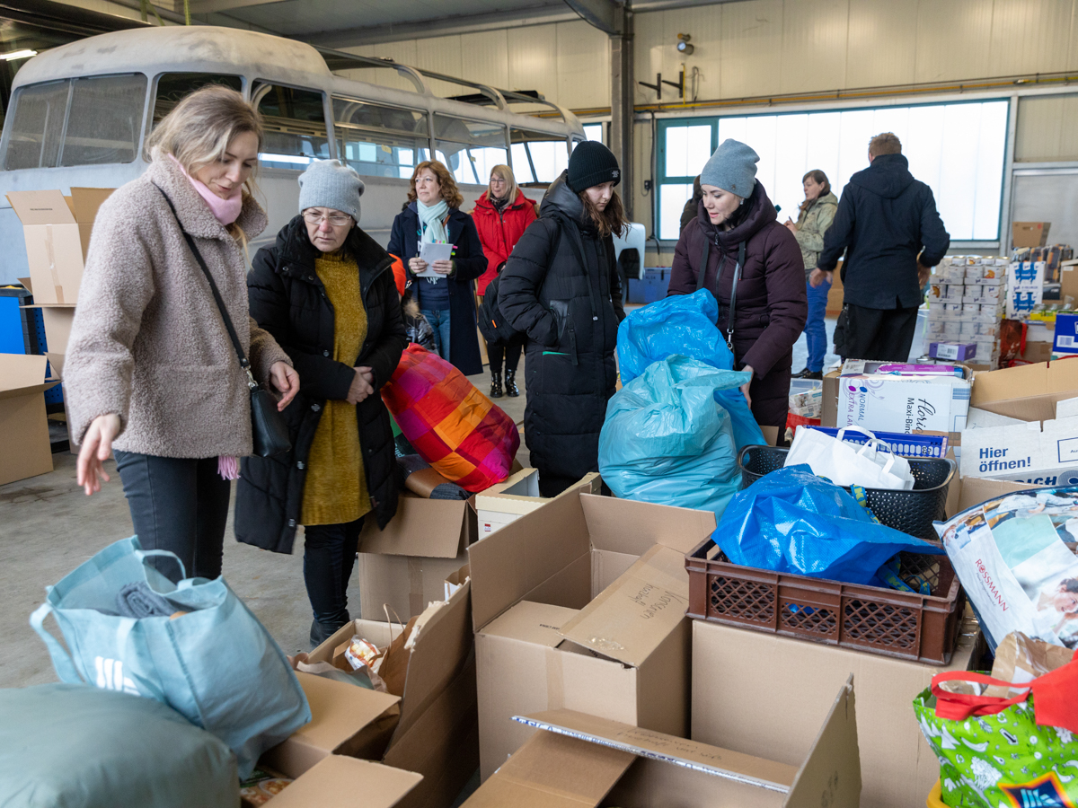 Knapp 30 Ukrainerinnen und ihre Kinder wurden in Hachenburg in Empfang genommen (Foto: VG Hachenburg)