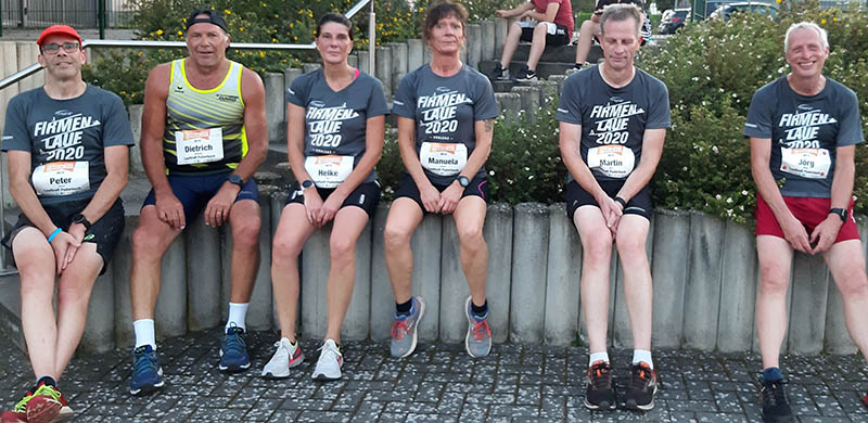 Von links: Peter Conrads, Dietrich Rockenfeller, Heike Blum, Manuela Flemmer, Martin Blum, Jrg Dittrich. Es fehelen auf dem Foto Jendrik Gra u Joachim Best. Foto Gerd Scholze/Lauftreff Puderbach 