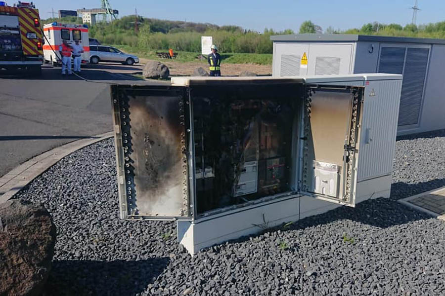 Brennender Stromverteiler am Westerwaldpark