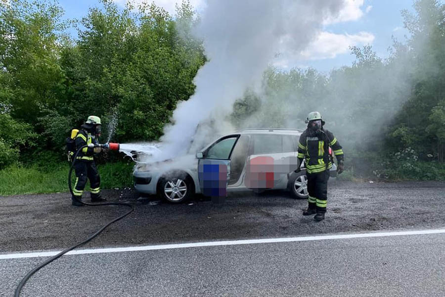 PKW-Brand auf der B 256