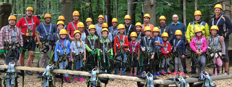 Hoch hinaus ging es fr die Teilnehmer im Kletterwald. Foto: Privat