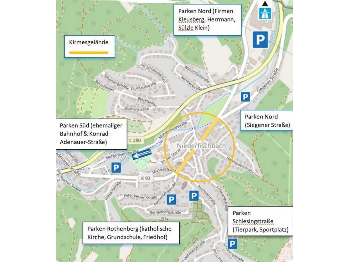 Parkmglichkeiten whrend der Fschber Kirmes (Foto: Tim Kraft)