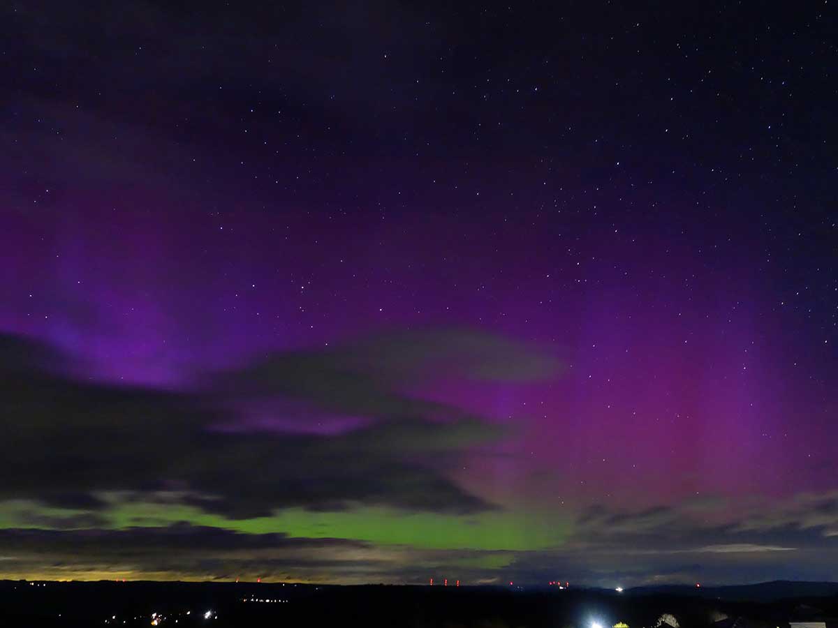 Polarlichter ber dem Westerwald und wie man sie einfngt