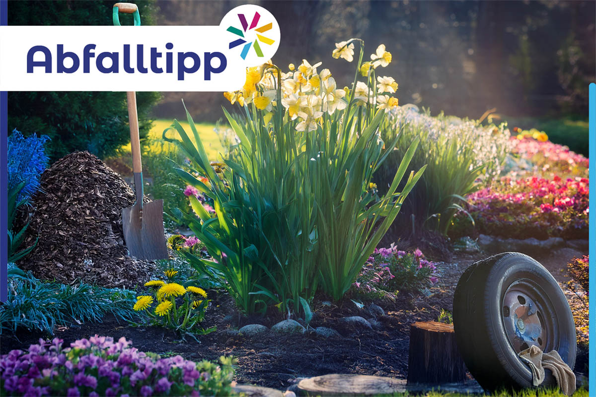 Abfalltipp zum Thema Fr�hjahrsgarten. Foto: Laura Tries. Teile des Bildmaterials wurden mit Hilfe eines KI-Tools erstellt.
