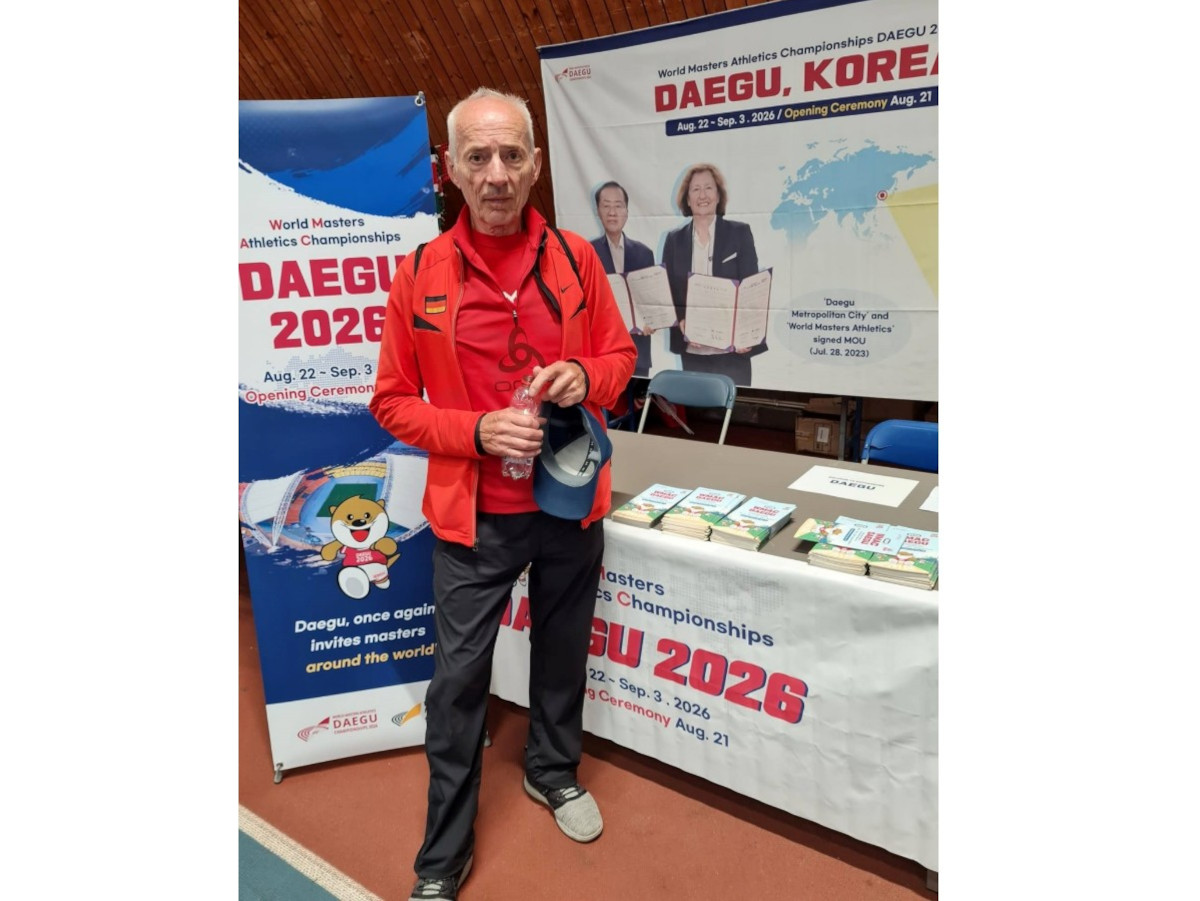 Friedhelm Adorf hat schon die nchsten Weltmeisterschaften im Fokus. Die "WORLD MASTERS ATHLETICS CHAMPIONSHIPS" werden 2026 in Daegu/Korea ausgetragen. (Foto: Elenore Adorf)