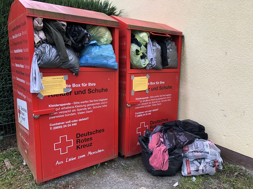 Altkleidercontainer in Corona-Zeit nicht befllen