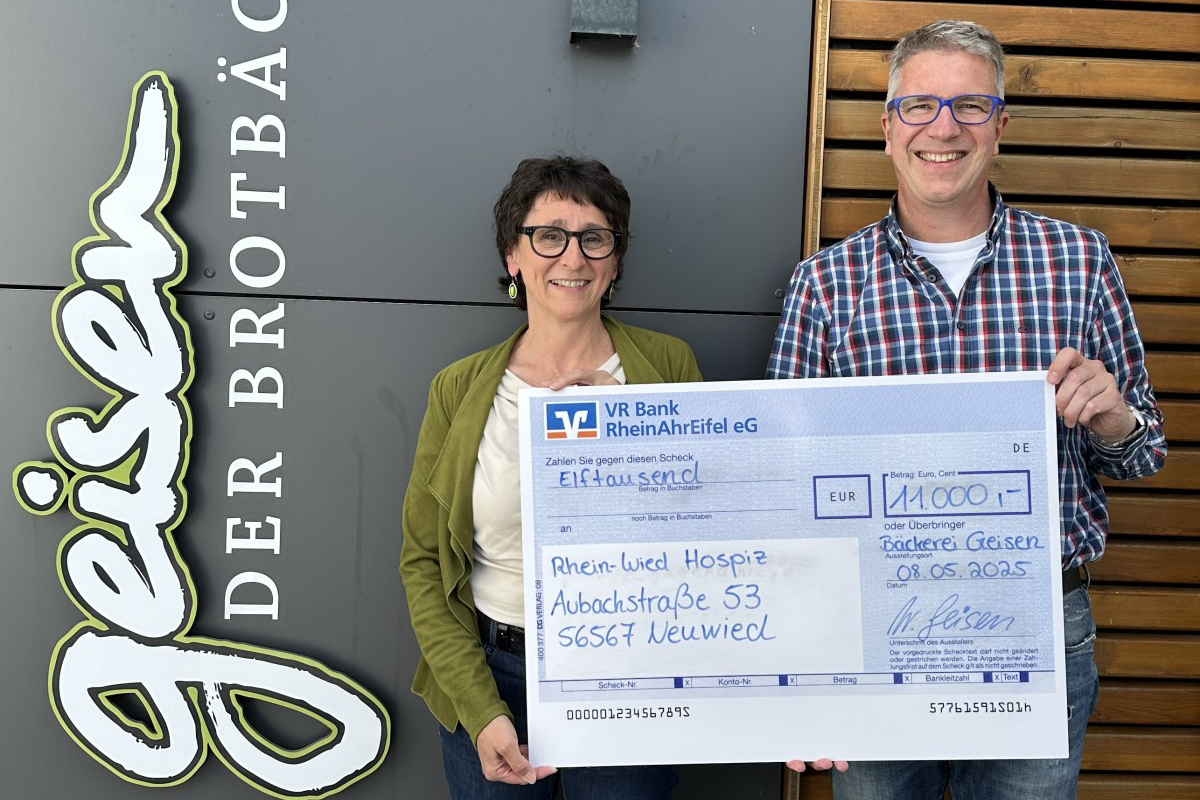 Bckerei Geisen spendet 11.000 Euro an Rhein-Wied Hospiz