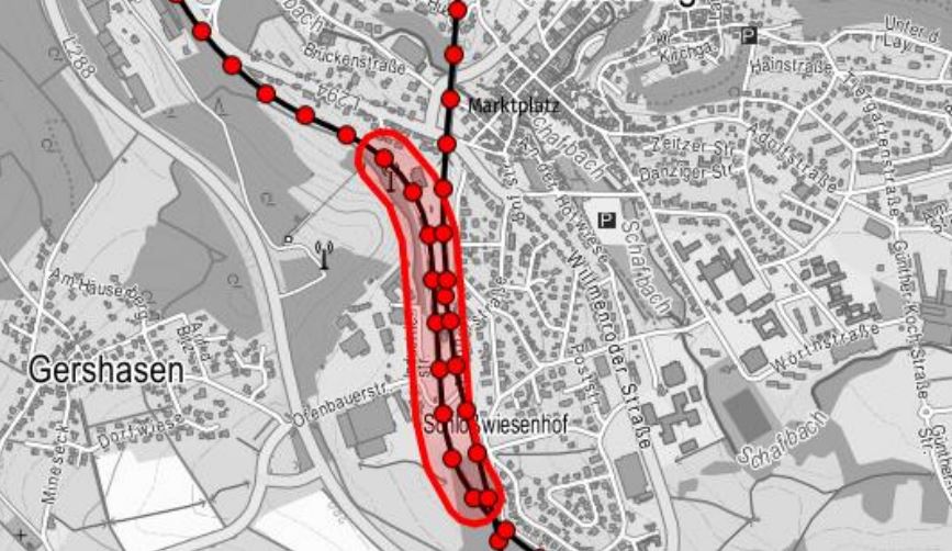In diesem Bereich werden die Arbeiten durchgefhrt. (Bild: DB Netz AG)