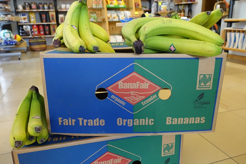 Im Weltladen Betzdorf gibt es zunchst keine fair gehandelten Bio-Bananen. Grund dafr sind fehlende Frachtkapazitten fr kleine Unternehmen. Foto: Weltladen Betzdorf