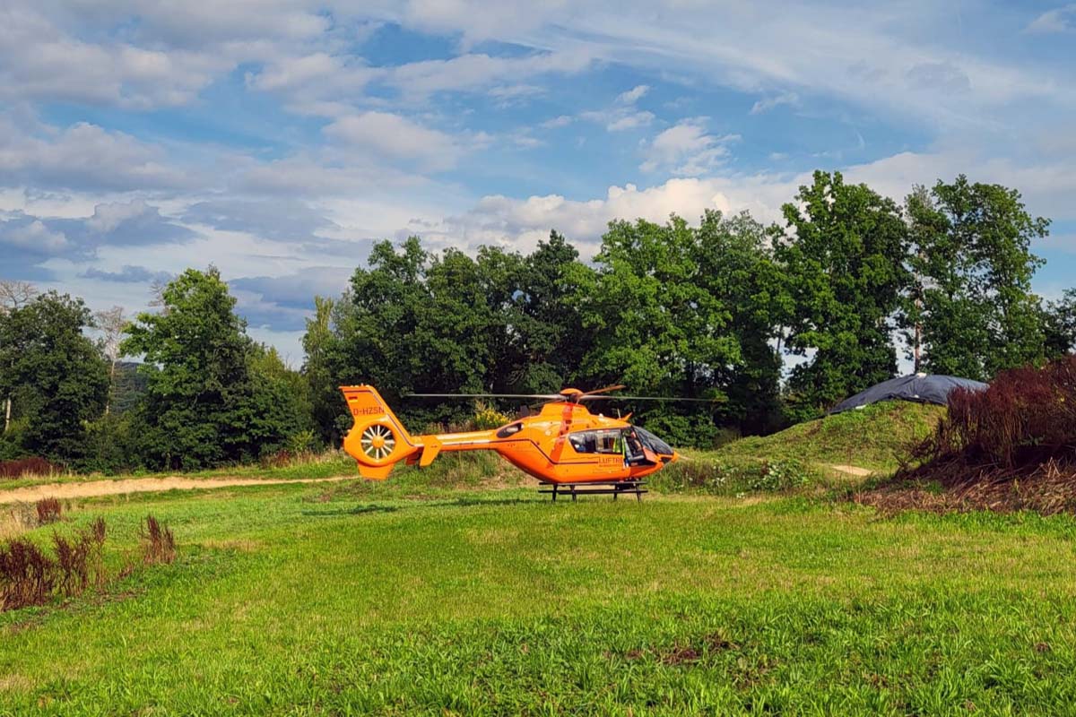 Rettungshubschraube im Einsatz in Wissen (Bilder: VG-Feuerwehr)