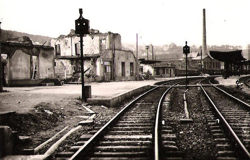 Der zerstrte Betzdorfer Bahnhof im Jahr 1945 (Foto: Archiv Geschichtsverein)