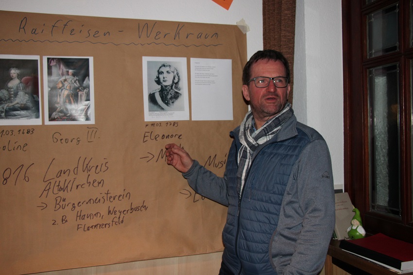 Raiffeisenbotschafter Stephan Frst berichtete in Weyerbusch unter anderem ber Raiffeisens Zeitgenossen. (Foto: Brodverein)
