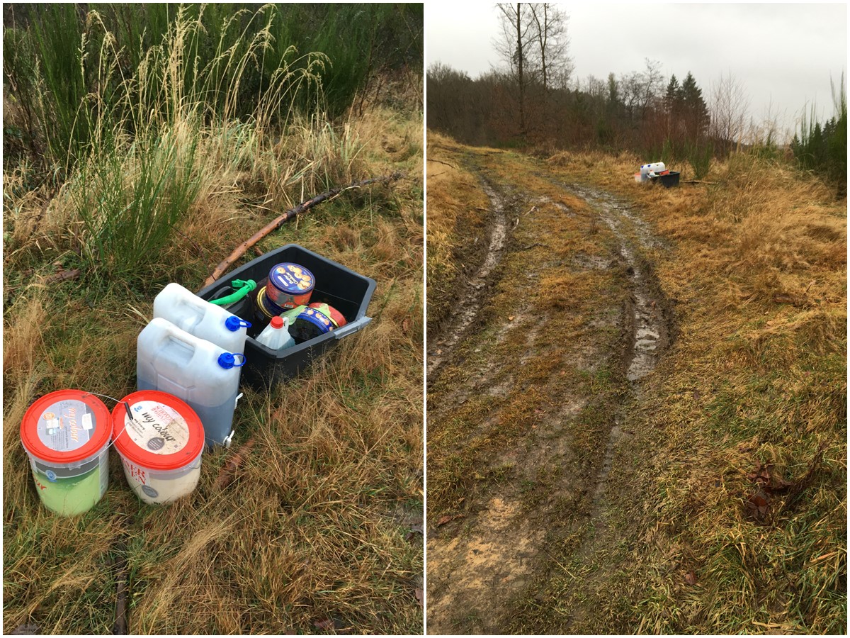 Waldweg bei Bürdenbach: Illegal Müll entsorgt