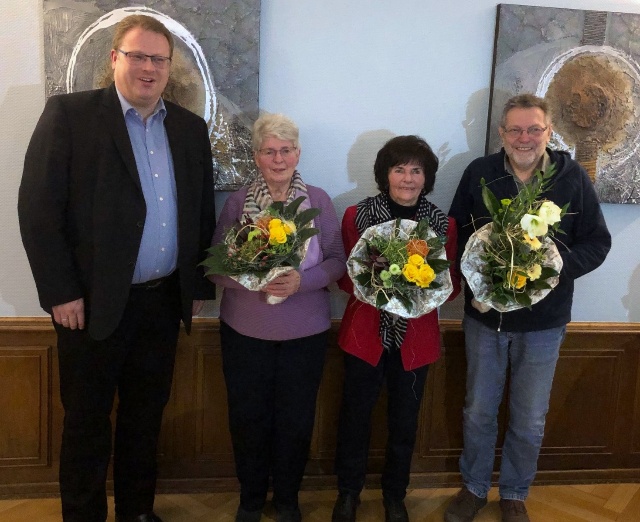 links nach rechts: Tobias Gerhardus, Else Fuchs, Hildegard Klein und Georg Beck. (Foto: CDU Herdorf)