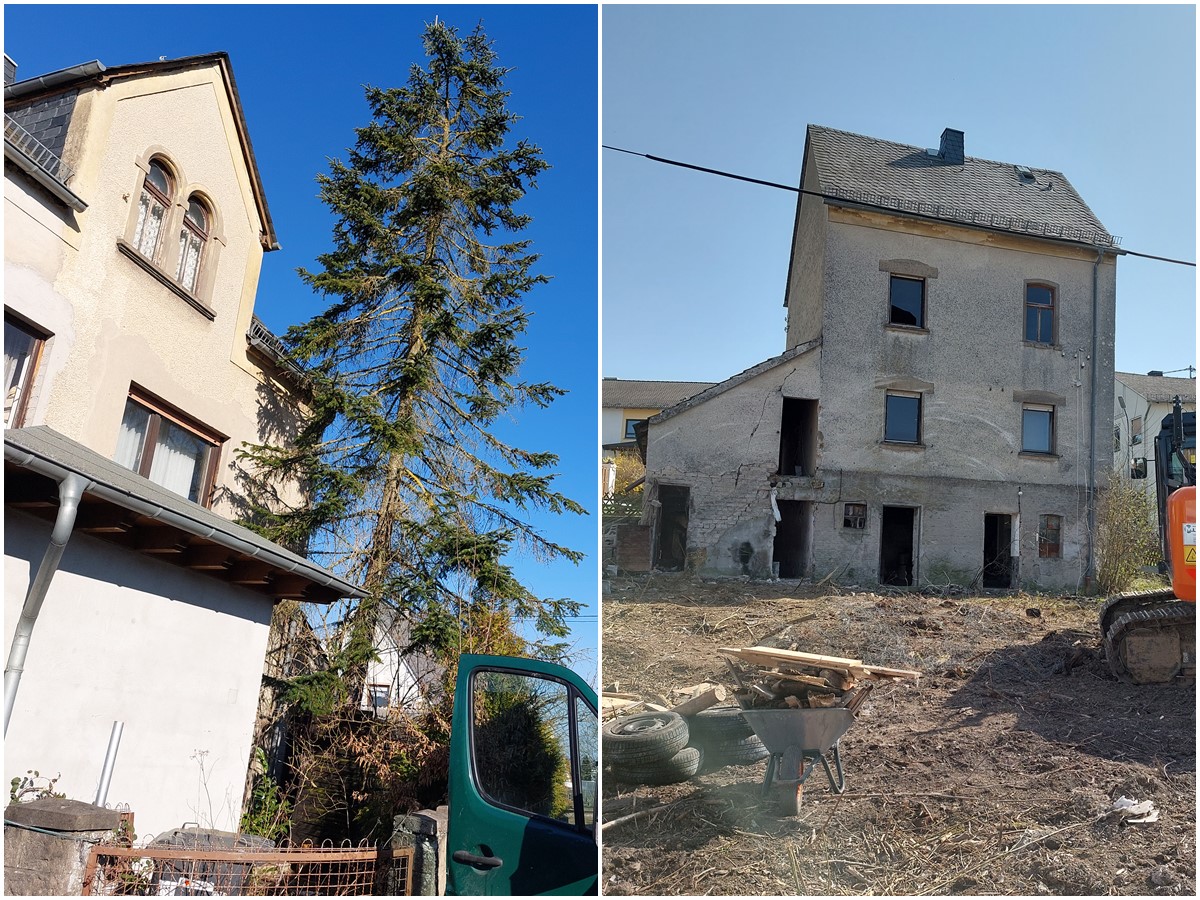 Der Rckbau hat begonnen. (Fotos: Ortsgemeinde Caan)
