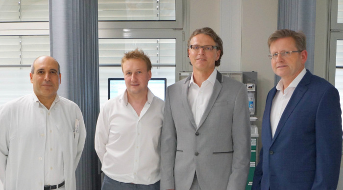 Neue Kpfe (von links) Mohammed Fawaz Akila, Nicki Billig, Steffen Sander und Dr. Marius Passon. (Foto: DRK-Krankenhaus Kirchen)
