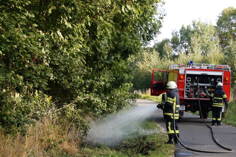Nachlscharbeit beim Flchenbrand in Niederahr. Foto: Thomas Sehner