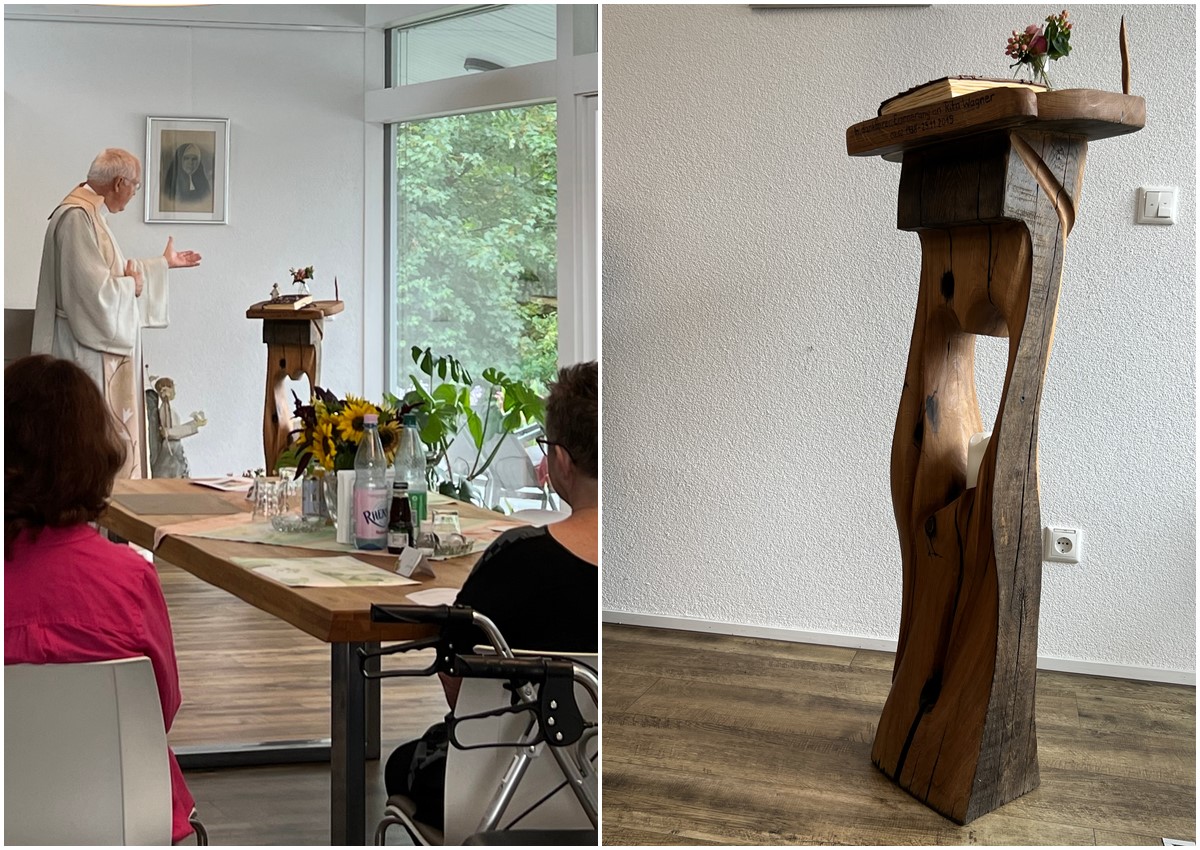 Feierliche Einsegnung der Gedenkstele im St. Thomas Hospiz in Dernbach. (Foto: DGKK/Stefan Mattes)
