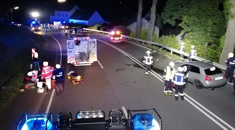 Die Einsatzstelle vom Dach des HLF 20 aus Hamm fotografiert. (Fotos: Feuerwehr Hamm/Sieg)