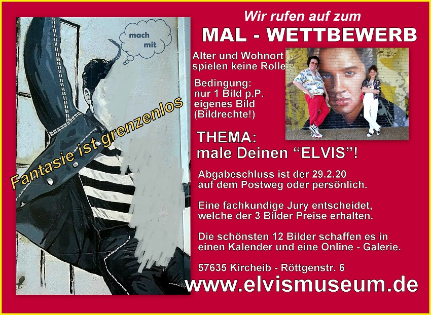 Malwettbewerb: Male deinen Elvis  Preise zu gewinnen