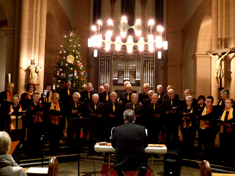 Der Gesangverein Engers bei seinem traditionellen Weihnachtskonzert in der Kirche Sankt Martin. Foto: Hans Hartenfels
