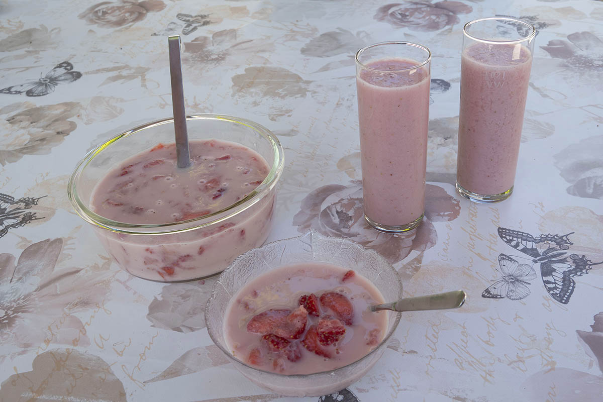 Westerwlder Rezepte: Erdbeermilch frher und heute