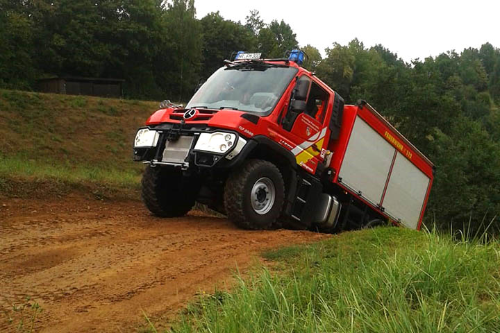 Fahrtraining der Feuerwehr Melsbach mit Tanklschfahrzeug 